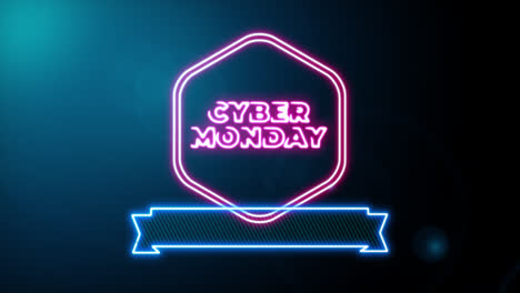 Cyber-Monday-sale-neon-light-glowing-sign-banner-for-promo-video.-Sale-badge.-Special-offer-discount-tags-with-Alpha-Channel.